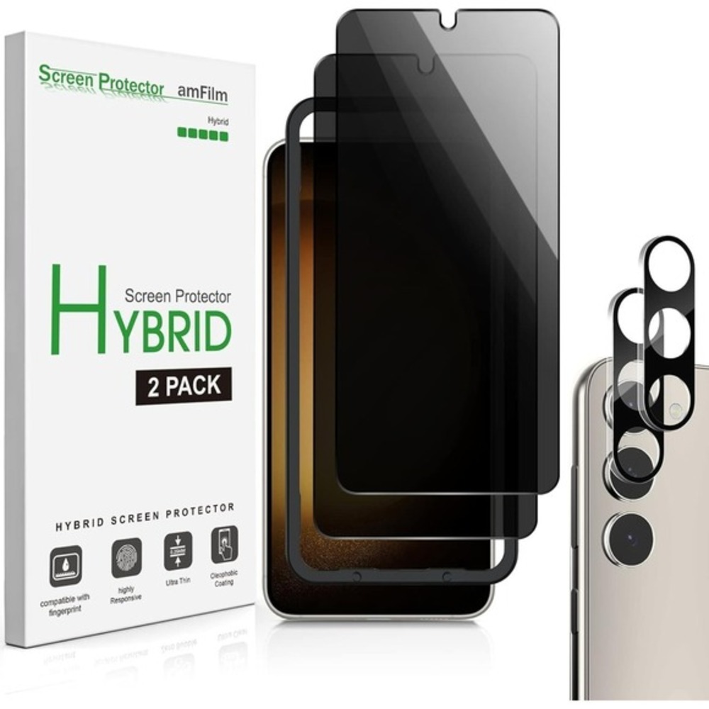 amFilm‎ 2+2 Pack for Galaxy S23+ — Privacy Screen & Camera Lens Protectors